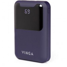 Універсальна мобільна батарея Vinga 10000 mAh Display soft touch purple (BTPB0310LEDROP)